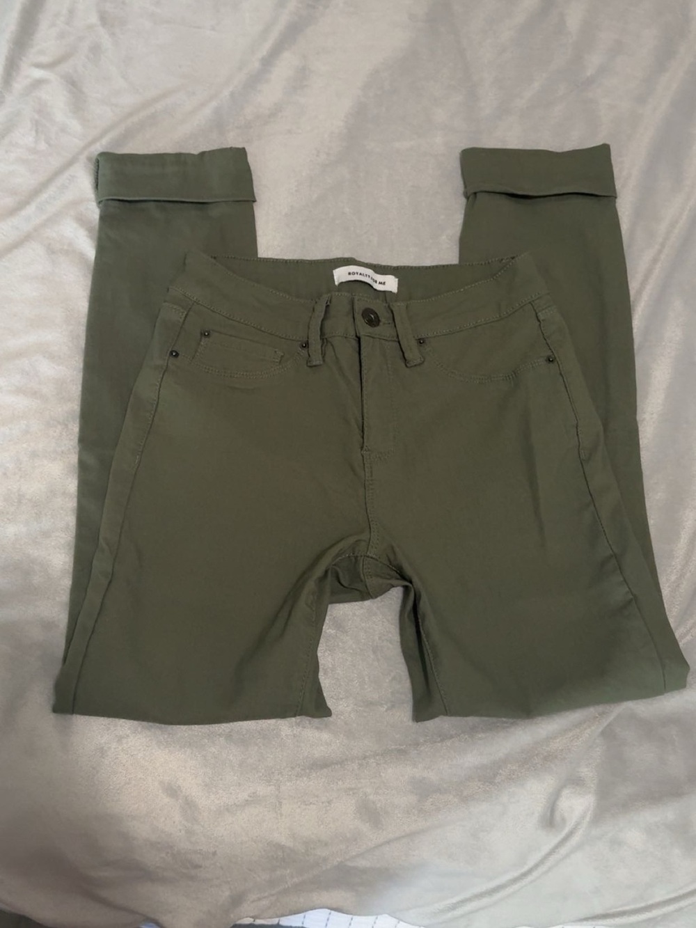 Royalty For Me Olive Utility Skinny Pants